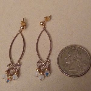 14 GF & Silver aerodescent stone earrings.